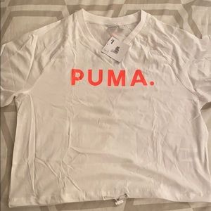 PUMA cropped white T-shirt
